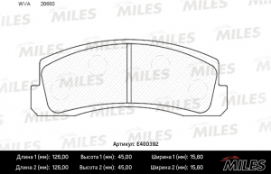 Колодки тормозные дисковые на Шевроле Нива передние MILES E400392