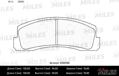 Колодки тормозные дисковые на Шевроле Нива передние MILES E400392